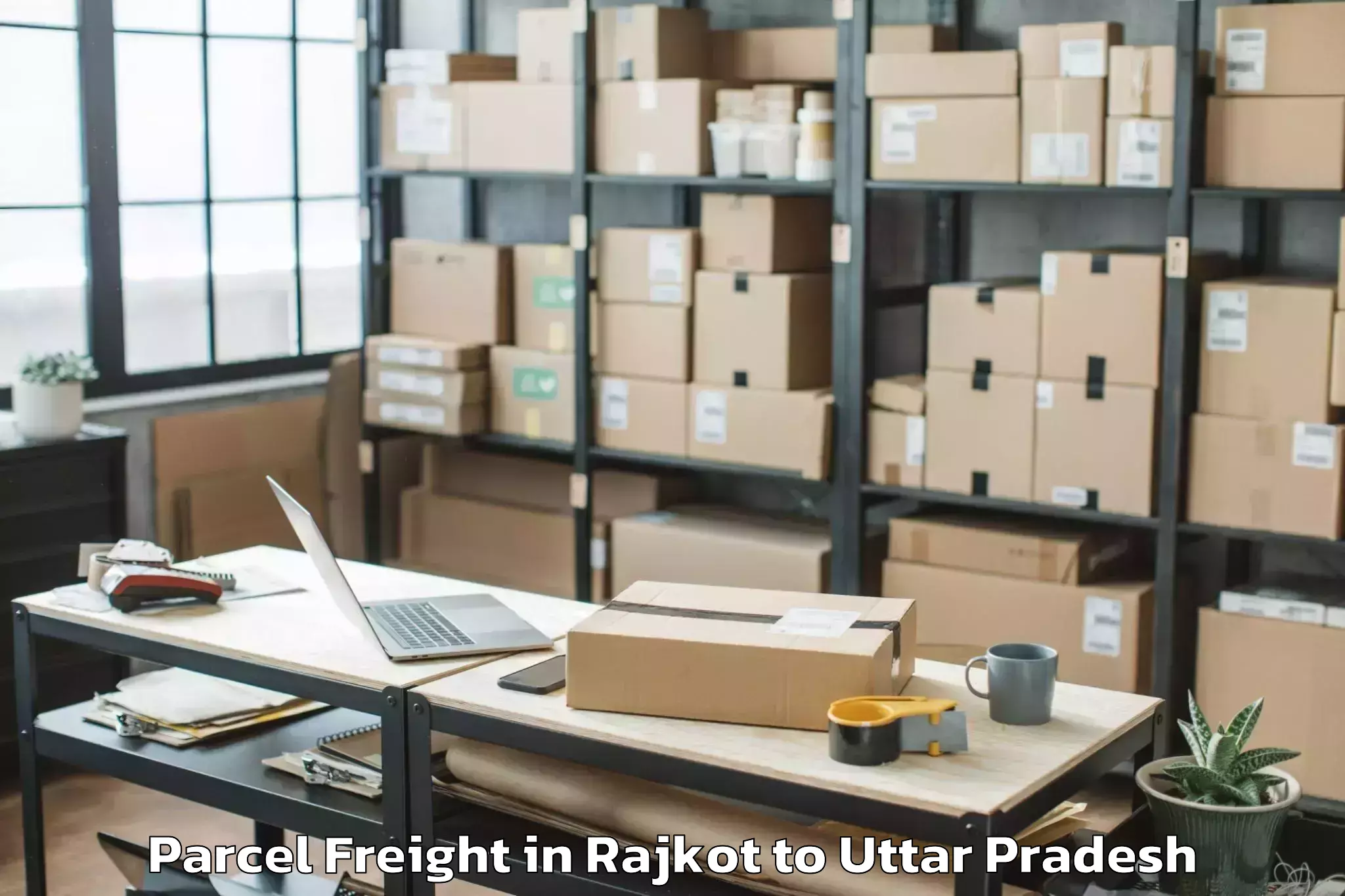 Book Rajkot to Gabhana Parcel Freight Online